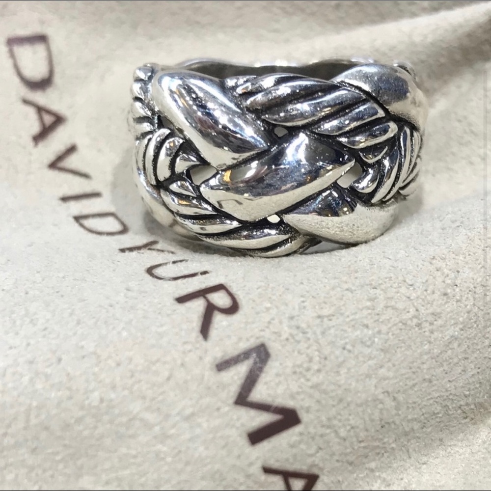 David Yurman Silver Woven Dome Ring
